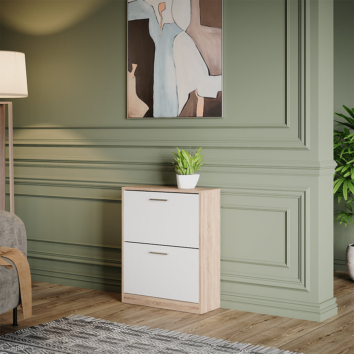 Vicco Mobile porta scarpe Bianco/Sonoma 59 x 72.5 cm 2 scomparti