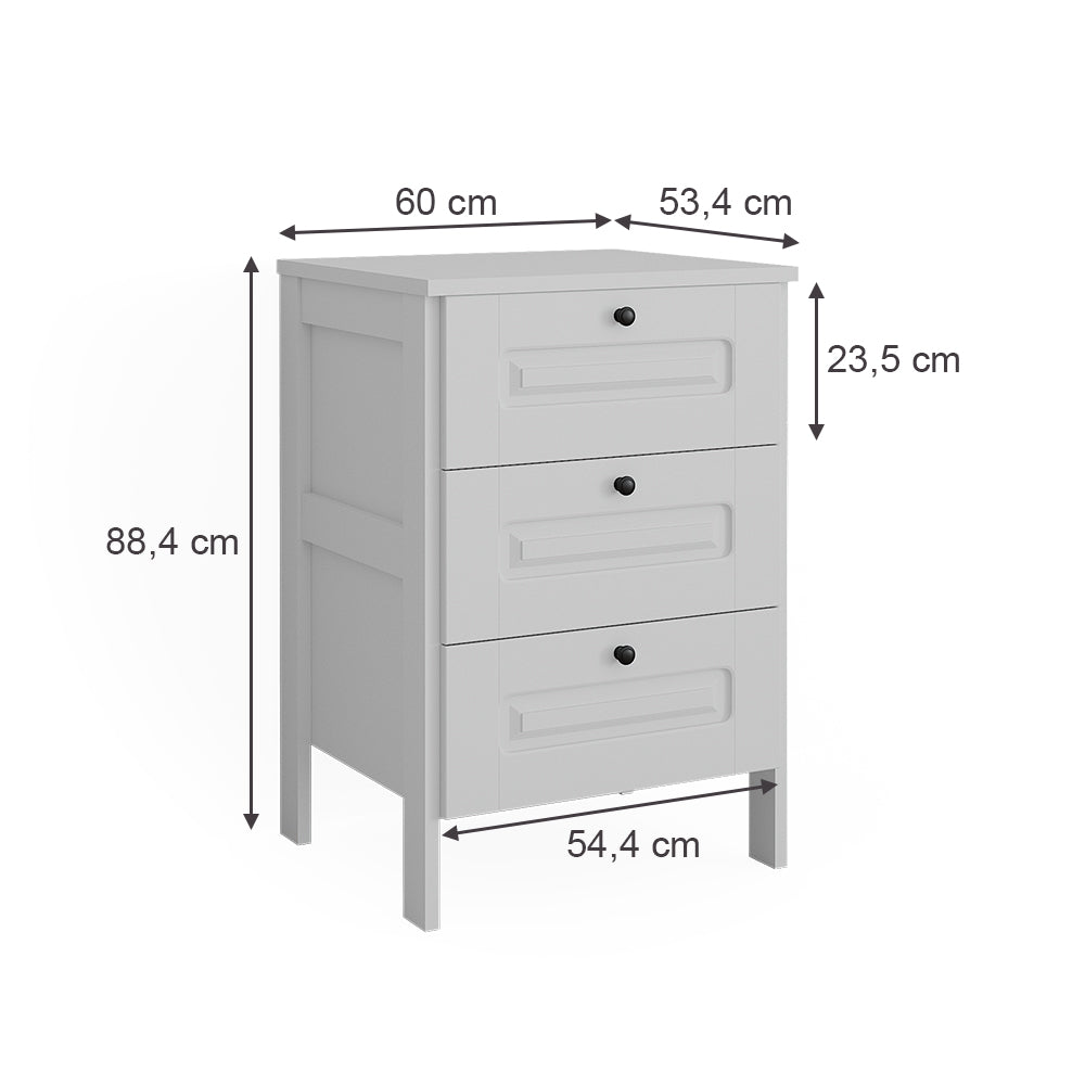 Vitalispa Cassettiera Bianco 53.4 x 88.4 cm