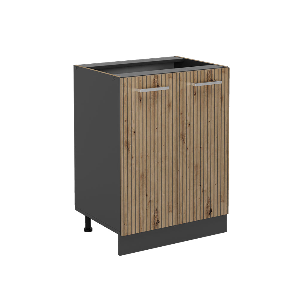 Vicco Mobiletto base cucina Rovere artigianale 60 cm senza piano di lavoro