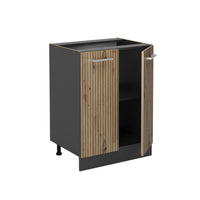 Vicco Mobiletto base cucina Rovere artigianale 60 cm , PL Antracite