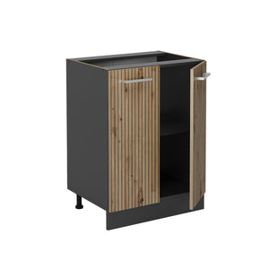 Vicco Mobiletto base cucina Rovere artigianale 60 cm , PL Antracite