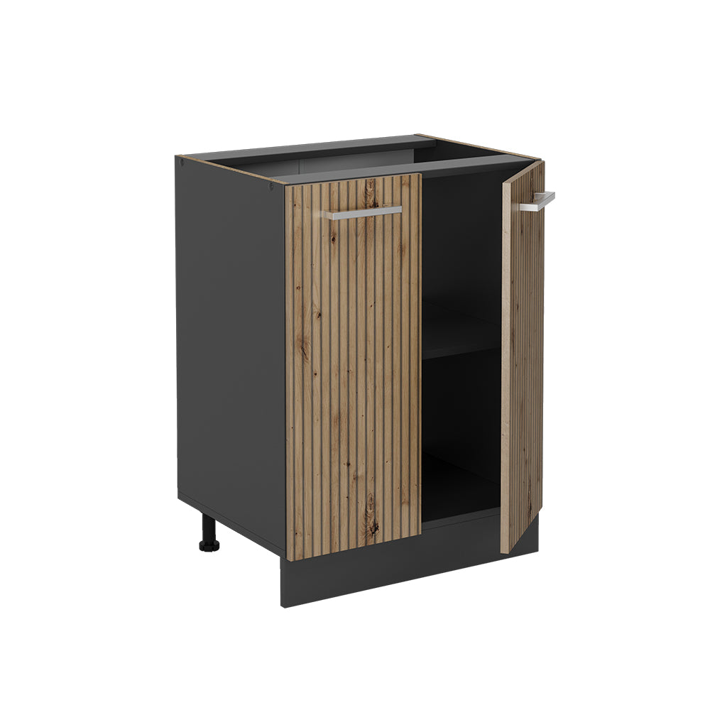 Vicco Mobiletto base cucina Rovere artigianale 60 cm senza piano di lavoro