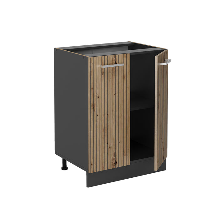 Vicco Mobiletto base cucina Rovere artigianale 60 cm senza piano di lavoro