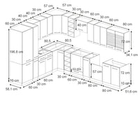 Vicco Cucina angolare completa Blu scuro lucido/bianco 257 x 60 cm , PL Antracite