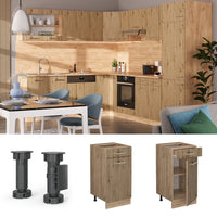 Vicco Mobiletto base per cucina Rovere artigianale 40 cm PL Marmo