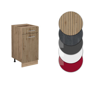 Vicco Mobiletto base per cucina Rovere artigianale 40 cm , PL Antracite