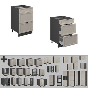 Vicco Mobiletto base per cucina GrigioBeige 50 cm , PL Marmo