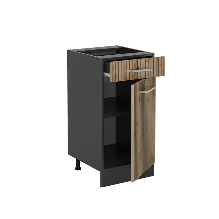 Vicco Mobiletto base per cucina Rovere artigianale 40 cm , PL Antracite