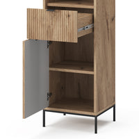 Vicco Mobiletto da bagno Quercia vichinga 40 x 190 cm con anta e cassetto