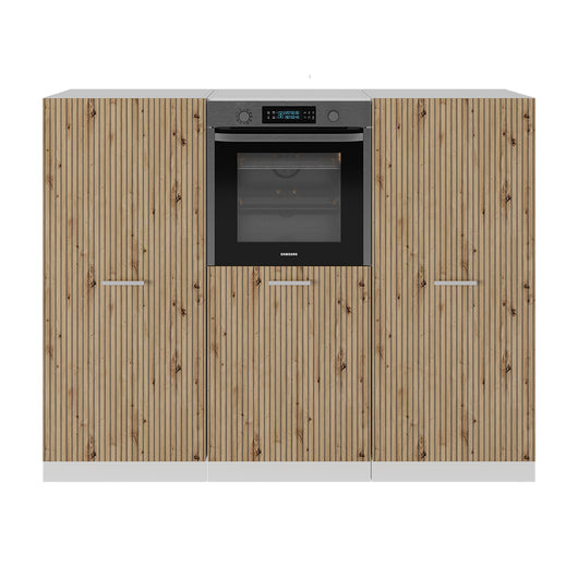 Vicco Cucine componibili piccole Rovere artigianale/bianco 180 cm senza piano di lavoro