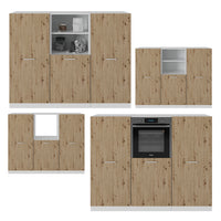 Vicco Cucine componibili piccole Rovere artigianale/bianco 180 cm senza piano di lavoro