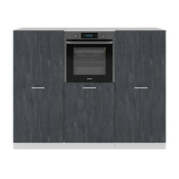 Vicco Cucine componibili piccole Nero cemento/bianco 180 cm Senza piano di lavoro