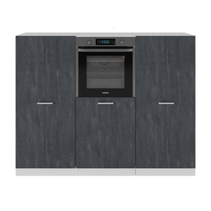 Vicco Cucine componibili piccole Nero cemento/bianco 180 cm Senza piano di lavoro