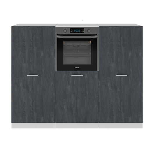 Vicco Cucine componibili piccole Nero cemento/bianco 180 cm Senza piano di lavoro
