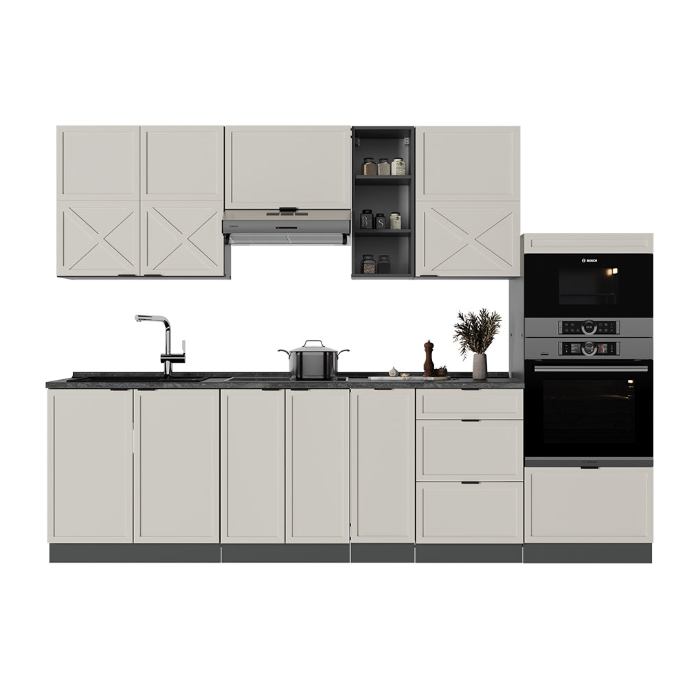Vicco Cucina componibile Grigio/beige/antracite 280 cm , PL Marmo