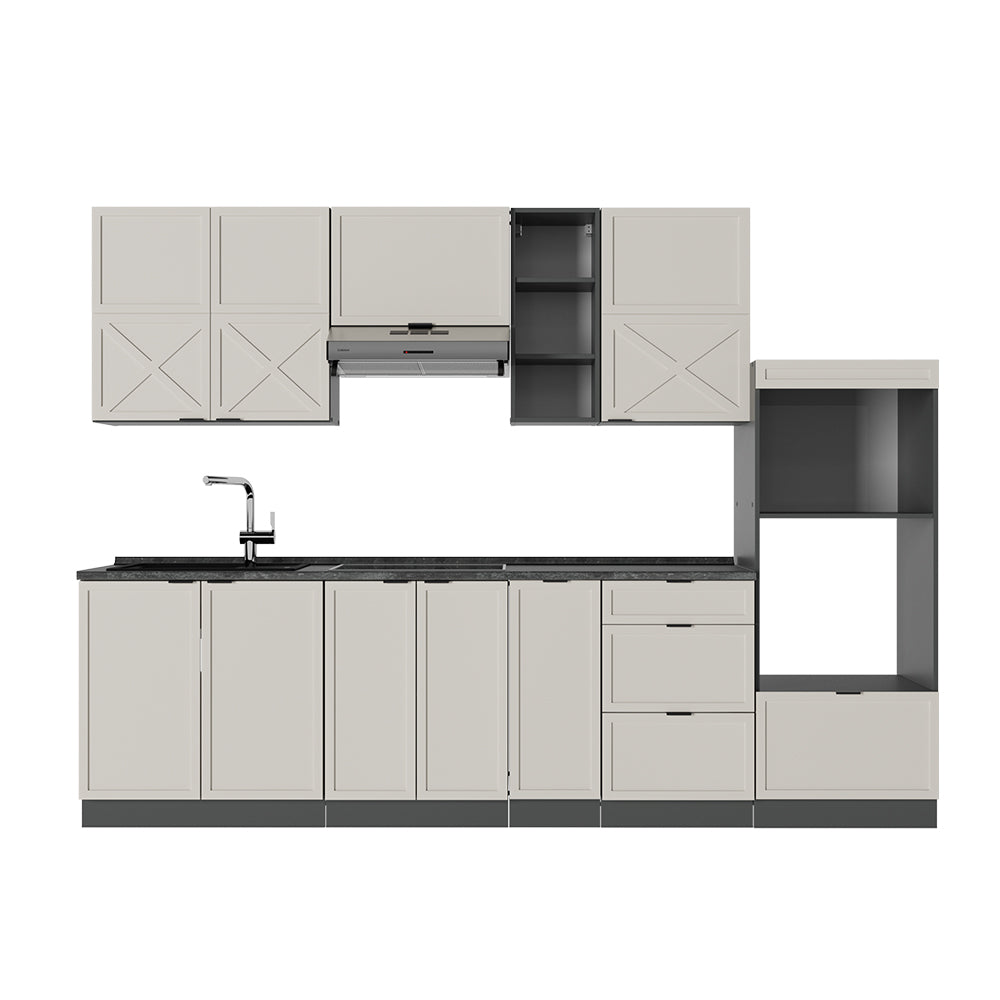 Vicco Cucina componibile Grigio/beige/antracite 280 cm , PL Antracite