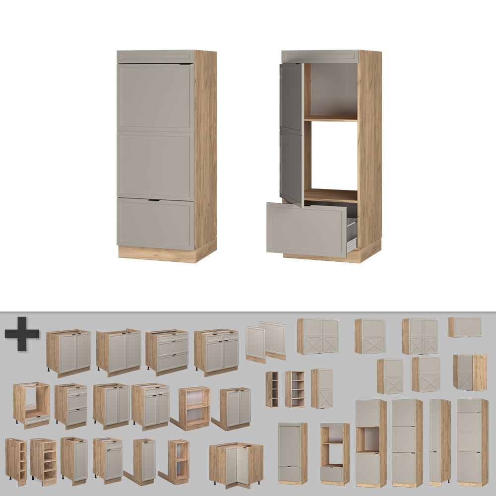 Vicco Set mobili bagno GrigioBeige 60 cm