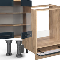 Vicco Cucina componibile Blu scuro lucido/rovere dorato 300 cm , PL Antracite