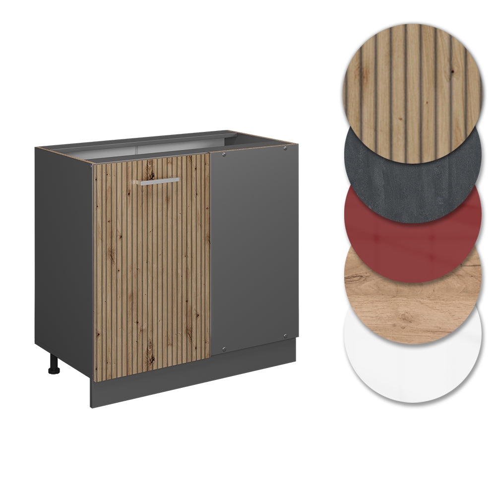 Vicco Mobile ad angolo cucina Rovere artigianale 86 cm PL Marmo