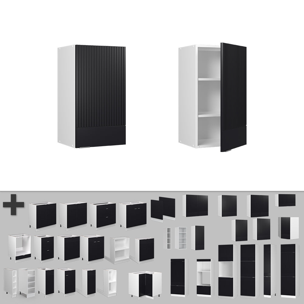 Vicco Pensile da cucina Nero a righe 40 cm