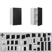 Vicco Pensile da cucina Nero a righe 40 cm