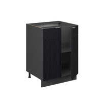 Vicco Mobiletto base cucina Nero a righe 60 cm , PL Marmo