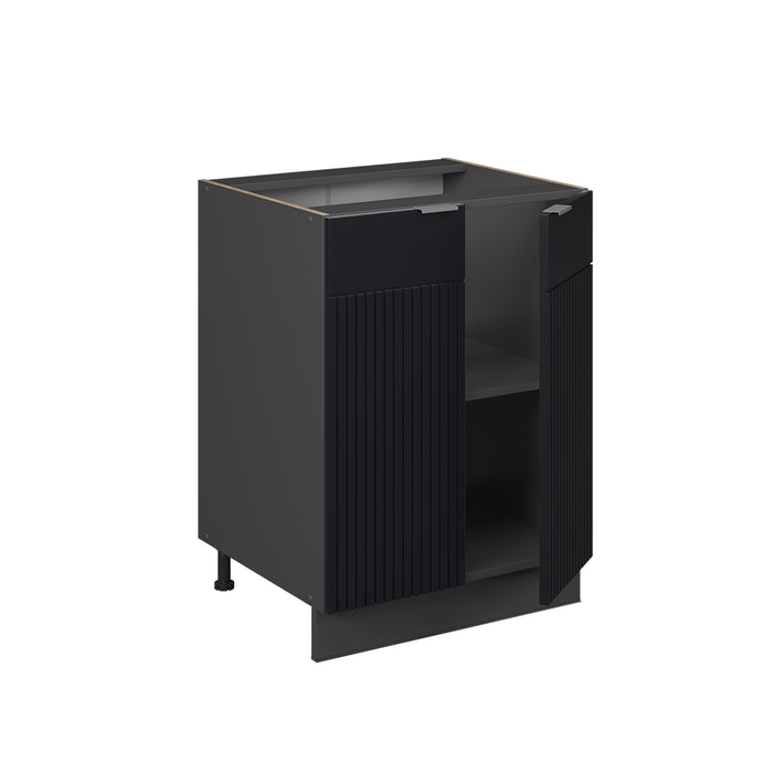 Vicco Mobiletto base cucina Nero a righe 60 cm , PL Marmo