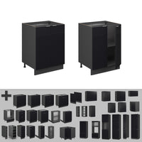 Vicco Mobiletto base cucina Nero a righe 60 cm , PL Marmo