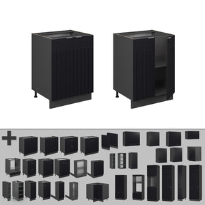 Vicco Mobiletto base cucina Nero a righe 60 cm senza piano di lavoro