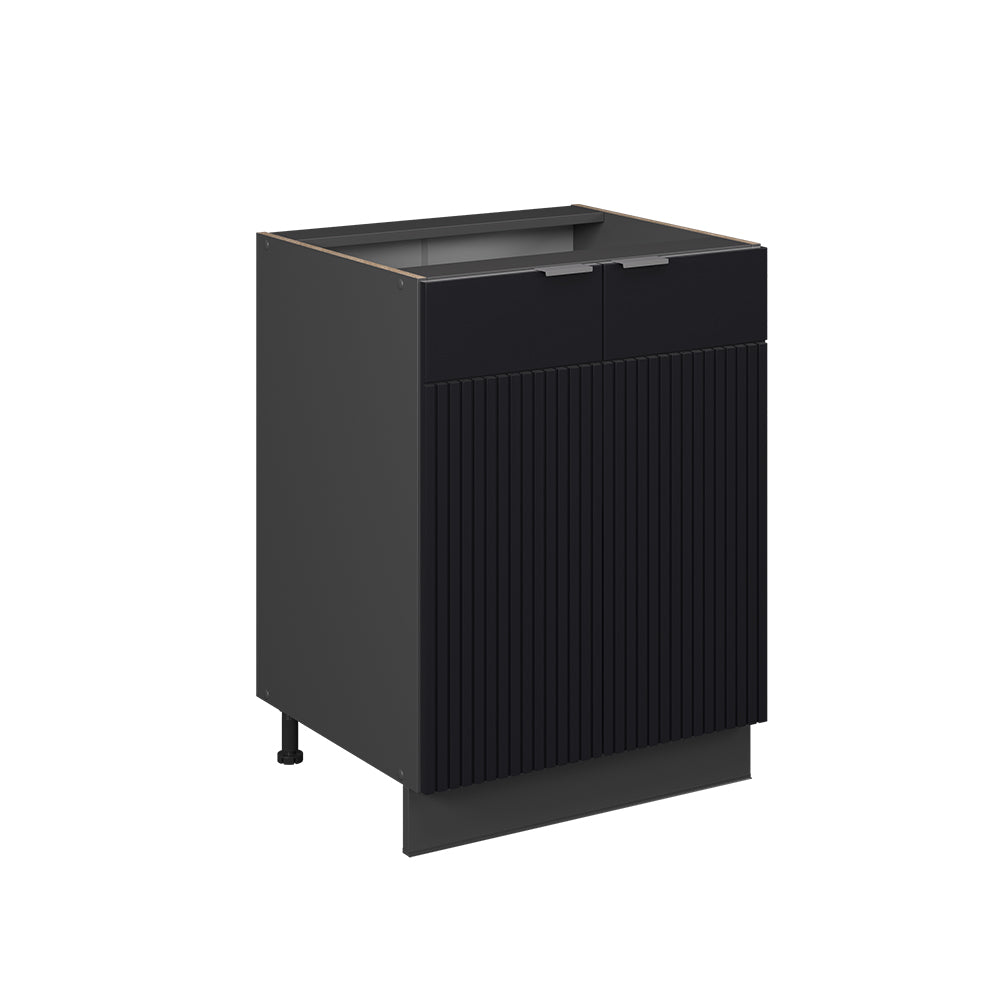 Vicco Mobiletto base cucina Nero a righe 60 cm senza piano di lavoro