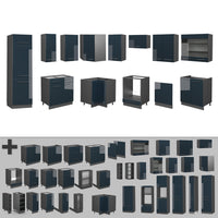 Vicco Cucina angolare completa Blu scuro lucido/antracite 227 x 287 cm , PL Marmo