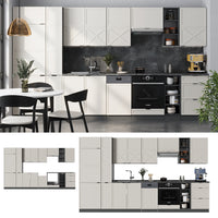 Vicco Cucina componibile Grigio/beige/antracite 355 cm , PL Marmo