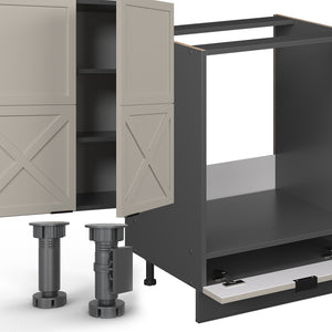 Vicco Cucina componibile Grigio/beige/antracite 355 cm , PL Marmo