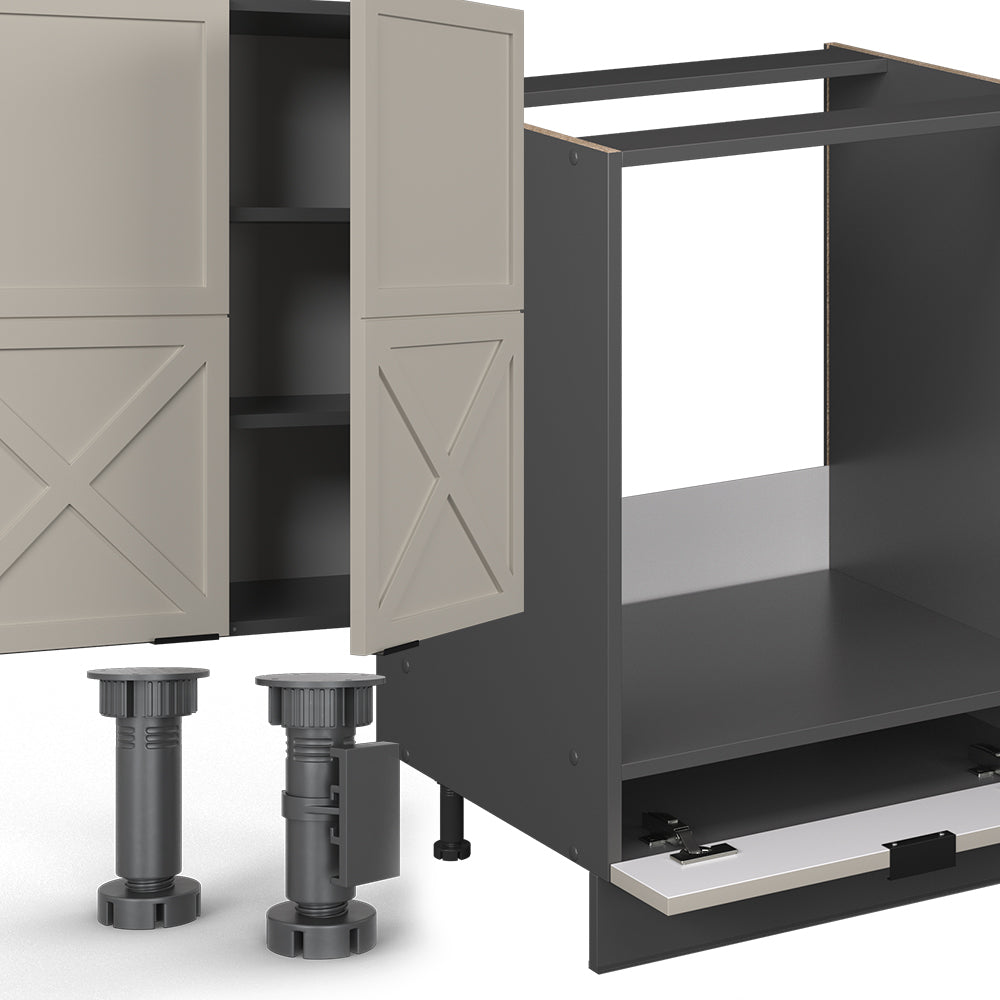 Vicco Cucina componibile Grigio/beige/antracite 355 cm , PL Rovere