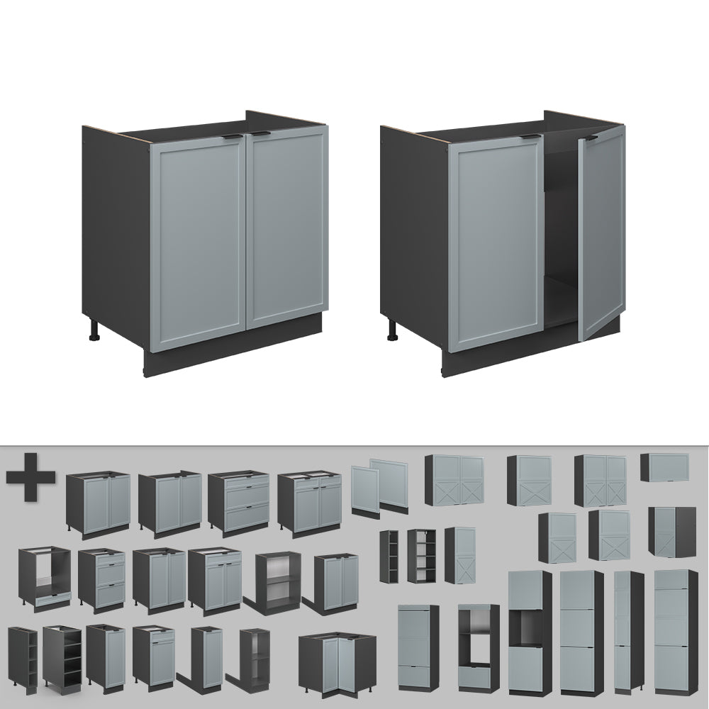 Vicco Mobile lavello cucina Blu-grigio chiaro 80 cm senza piano di lavoro