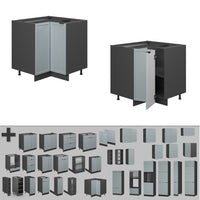 Vicco Mobile ad angolo cucina Blu-grigio chiaro 80.5 cm , PL Marmo