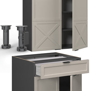 Vicco Cucina completa Grigio/beige/antracite 140 cm , PL Antracite