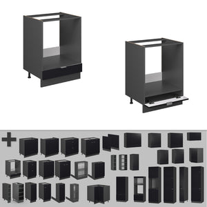Vicco Mobile per forno da incasso Nero a righe 60 cm , PL Antracite