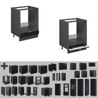 Vicco Mobile per forno da incasso Nero a righe 60 cm , PL Marmo