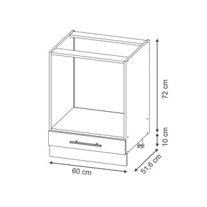 Vicco Mobile per forno da incasso Nero a righe 60 cm , PL Rovere