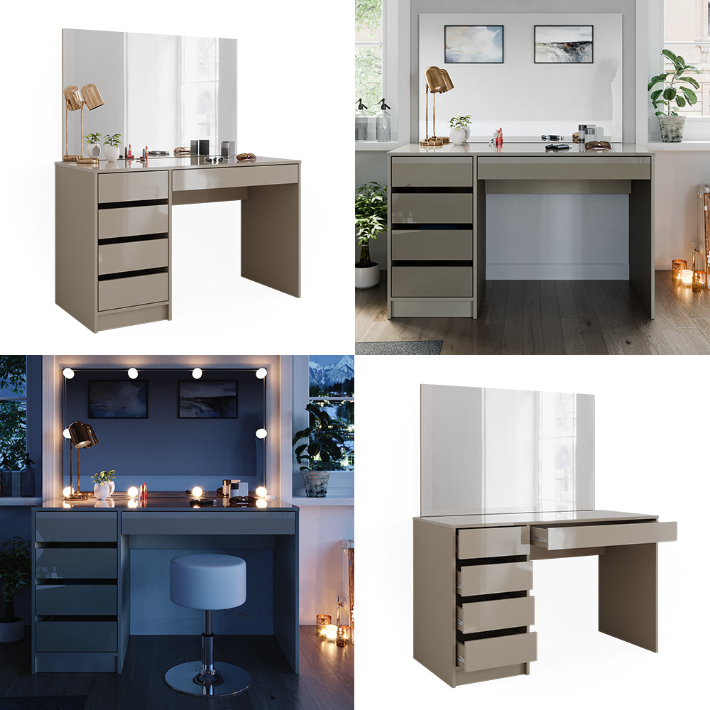 Vicco Tavolo da toilette Grigio 55 cm con specchio