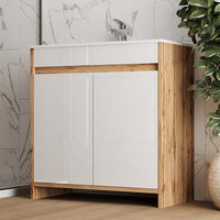 Vicco Mobiletto per lavabo Quercia dorata 2 parti