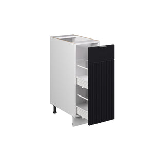 Vicco Armadio cucina dispensa alto Nero a righe 30 cm , PL Rovere