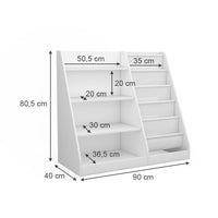 Vicco Scaffale per bambini Bianco 90 x 80.5 cm con ampi ripiani