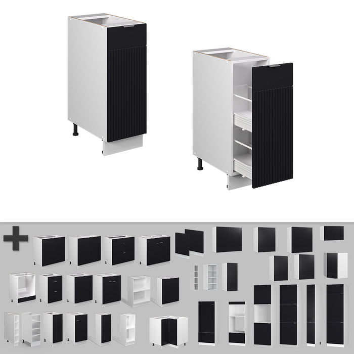 Vicco Armadio cucina dispensa alto Nero a righe 30 cm , PL Antracite