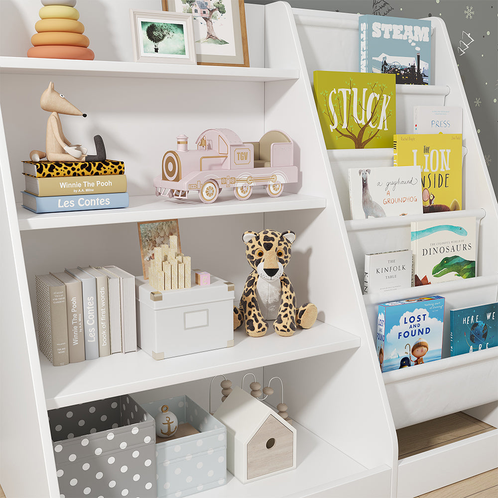 Vicco Scaffale per bambini Bianco 90 x 80.5 cm con ampi ripiani