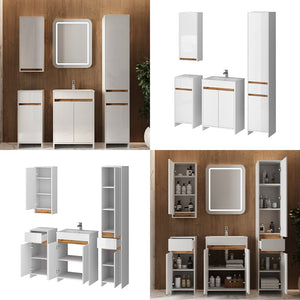 Vicco Set di mobili da bagno Bianco lucido Set di 5