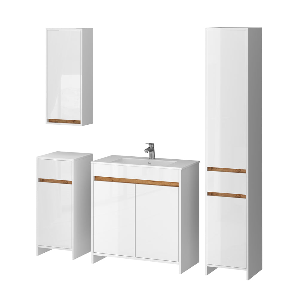 Vicco Set di mobili da bagno Bianco lucido Set di 5