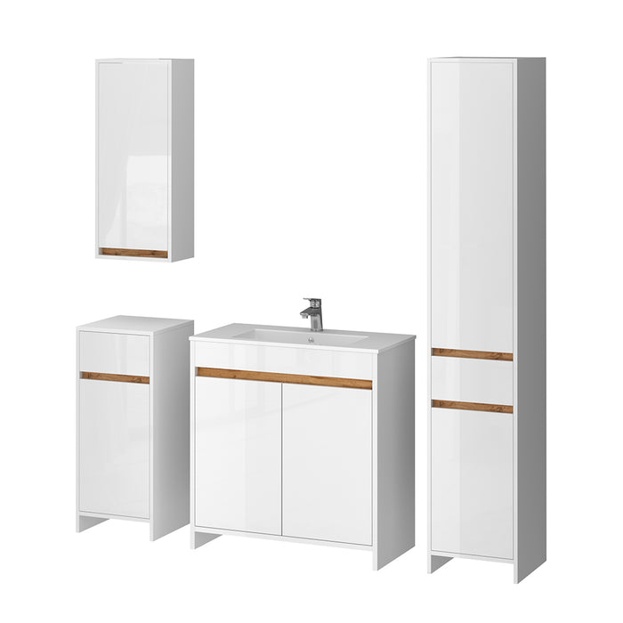 Vicco Set di mobili da bagno Bianco lucido Set di 5