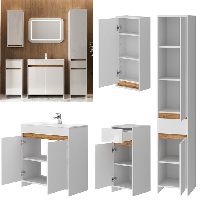 Vicco Set di mobili da bagno Bianco lucido Set di 5